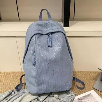 Рюкзак большой вместимости для мужчин и женщин, рюкзак для студентов Star Velvet белый