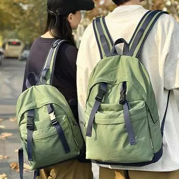 Рюкзак большой вместимости для школьников средней школы, однотонный женский рюкзак Small зелёный