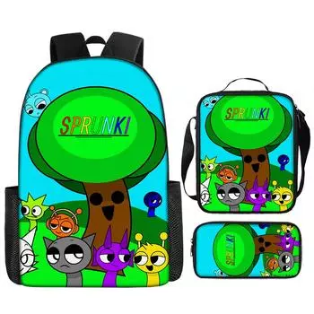 Рюкзак большой вместимости для учеников начальной и средней школы, мультяжная наплечная сумка и пенал для детей One Size