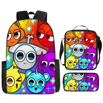 Рюкзак большой вместимости для учеников начальной и средней школы, мультяжная наплечная сумка и пенал для детей One Size