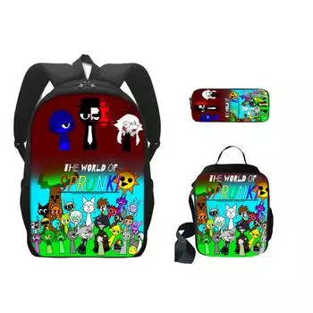 Рюкзак большой вместимости для учеников начальной и средней школы, мультяжная наплечная сумка и пенал для детей One Size
