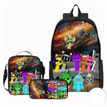 Рюкзак большой вместимости для учеников начальной и средней школы, мультяжная наплечная сумка и пенал для детей One Size