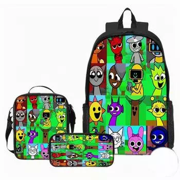 Рюкзак большой вместимости для учеников начальной и средней школы, мультяжная наплечная сумка и пенал для детей One Size