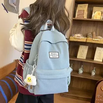 Рюкзак большой вместимости для женщин, студенческий школьный рюкзак синий