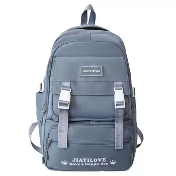 Рюкзак большой вместимости с несколькими карманами для средней школы, школьный рюкзак для женщин чёрный