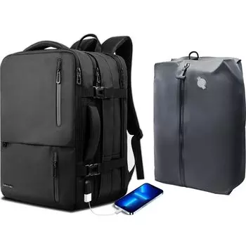 Рюкзак большой вместимости с вакуумной компрессией, вакуумный ПК, деловой рюкзак с USB, боковой карман для воды, 18 карманов, вакуумный компрессионный мешок в комплекте