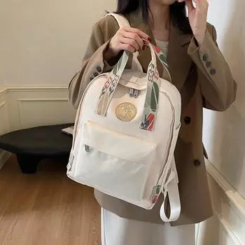 Рюкзак большой вместимости, школьный рюкзак для студента, женский рюкзак бежевый