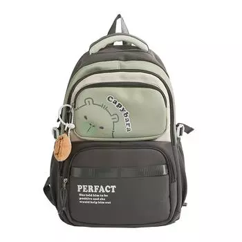 Рюкзак большой вместимости в стиле колледжа, рюкзак с цветовым контрастом, школьный рюкзак большой вместимости для учеников средней школы серый