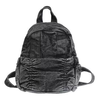 Рюкзак большой вместимости в студенческом стиле, джинсовый рюкзак, школьный рюкзак для студента чёрный