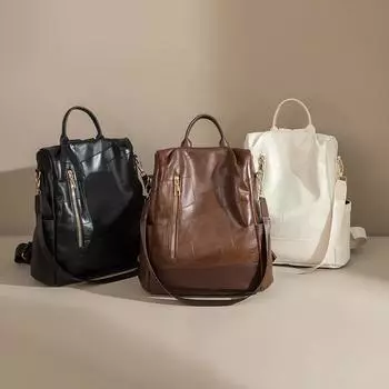 Рюкзак большой вместимости, женская многофункциональная сумка через плечо для поездок на работу и обратно с защитой от кражи чёрный