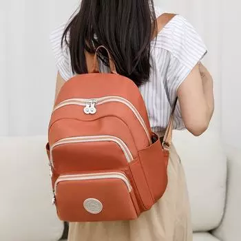 Рюкзак большой вместимости, женский однотонный дорожный рюкзак, нейлоновый рюкзак для поездок на работу чёрный