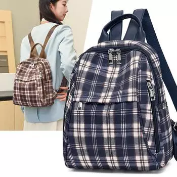 Рюкзак Campus Retro Plaid для учеников младших и старших классов, школьная сумка для девочек, большая вместимость, школьная сумка для книг коричневый