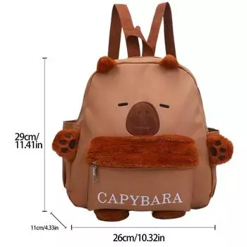 Рюкзак Capybara Double Shoulder с рисунком из мультфильма для студентов, повседневный рюкзак для отдыха на природе