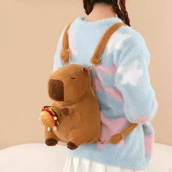 Рюкзак Capybara с мультяшной милой плюшевой игрушкой для фестиваля дня рождения Pink Baseball Cap