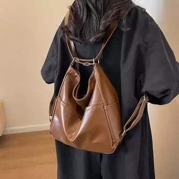 Рюкзак через границу 2024, новый тренд, модный рюкзак из искусственной кожи для путешествий и отдыха, рюкзак большой емкости, простая сумка через плечо на одно плечо
