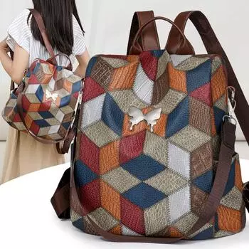 Рюкзак Color Block с большой вместимостью, сумка на плечо, дорожный рюкзак «три в одном», сумка для поездок на работу и обратно синий