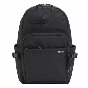 Рюкзак Daypack Большая вместимость A4 Логотип Множество карманов Боковой карман Меланжевый однотонный рюкзак Screw 0018 Черный Один размер [Aventura] Теплый/холодный
