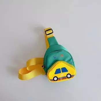 Рюкзак детский холщовый с рисунком машинки, забавный стиль, школьный, для выходных