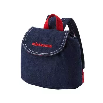Рюкзак Детский Рюкзак Джинсовый Мальчики Девочки Младенец Дети Младенец Дети Рюкзак Сумка Сумка Индиго Синий [MIKI HOUSE] 10-8201-493