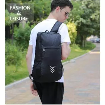 Рюкзак для активного отдыха, складной, сверхлегкий, походный, дорожная сумка, спортивный, водонепроницаемый, портативный, мужской, кожаный рюкзак чёрный