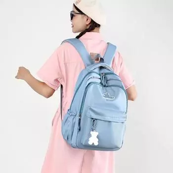 Рюкзак для девочек, большая вместительная дорожная сумка, школьный рюкзак для мальчиков светло-синий