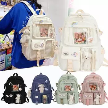 Рюкзак для девочек, милые школьные сумки для студентов-подростков, карманы для девочек, женский рюкзак для ноутбука Withot Pendant чёрный