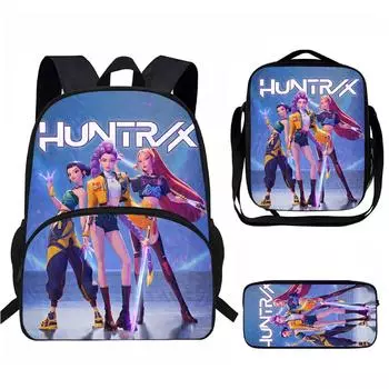 Рюкзак для девочек Рюкзак для ученика начальной школы Рюкзак с принтом Детская сумка Сумка через плечо Пенал Набор из трех предметов One Size