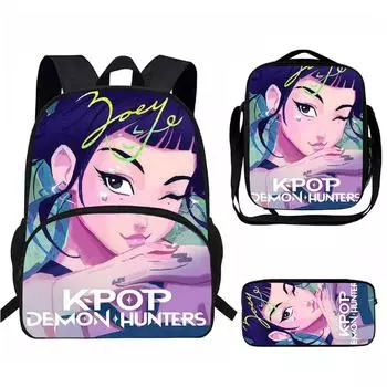 Рюкзак для девочек Рюкзак для ученика начальной школы Рюкзак с принтом Детская сумка Сумка через плечо Пенал Набор из трех предметов One Size