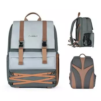 Рюкзак для камеры 2-го поколения Cwatcun D88, водонепроницаемая сумка для камеры, чехол для камеры большой емкости с серый