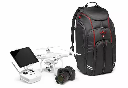 Рюкзак для камеры-дрона Manfrotto с возможностью установки на штатив для хранения ПК 17 дюймов В комплект входит чехол от дождя Совместимость с Phantom MB 25.9L BP-D1