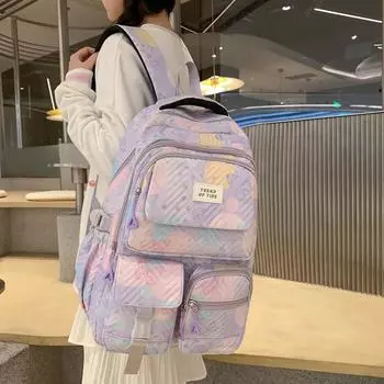 Рюкзак для кампуса Граффити Студенческий школьный рюкзак Открытый рюкзак розовый