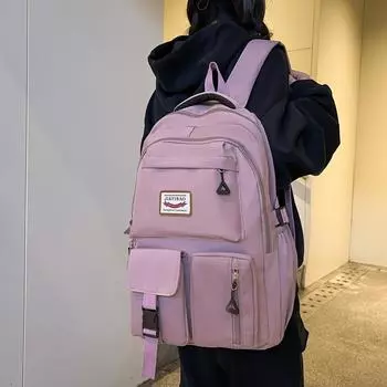 Рюкзак для кампуса, студенческий школьный рюкзак большой вместимости чёрный