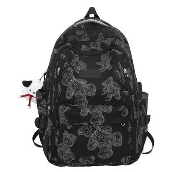 Рюкзак для колледжа большой емкости с принтом фиолетовый