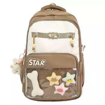 Рюкзак для колледжа Женский рюкзак для старшеклассника Большой вместимости Школьный рюкзак хаки