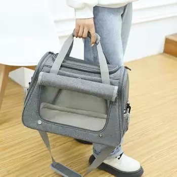 Рюкзак для кошек Pet Breathable Cat Carrying Backpack Dog Crossbody Bag Carry Space Bag серый