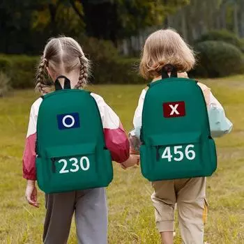 Рюкзак для косплея с персонажами из сериала, школьный рюкзак с большой основной сумкой и внутренним разделом, непромокаемый рюкзак с принтом номера для городских поездок One Size B