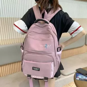 Рюкзак для младших школьников, рюкзак большой вместимости, школьная сумка, дорожная сумка бежевый/чёрный