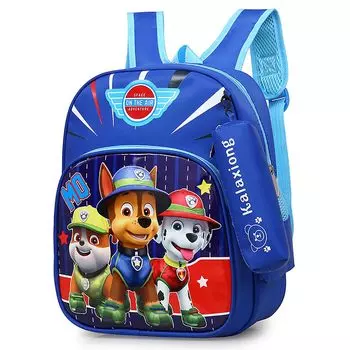 Рюкзак для начальной школы, детского сада, школы, большой иероглиф А4 для похода ко входу, чтобы представить сумку Щенячьего патруля [aliyi] Мальчики, студенты, синий