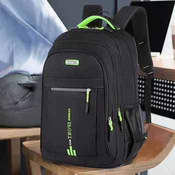 Рюкзак для ноутбука из нейлона с отделениями для компьютера и книжной сумкой для работы и бизнеса на выходных зелёный