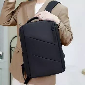 Рюкзак для ноутбука с зарядкой через USB — большая вместимость, для бизнеса и учебы, возможность нанесения индивидуального логотипа синий