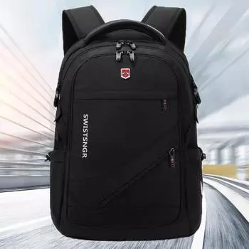 Рюкзак для ноутбука с защитой от кражи и зарядкой через USB, мужской рюкзак Oxford, водонепроницаемый дорожный рюкзак, винтажная школьная сумка 15/17 дюймов, мужской Mochila 17 Inches чёрный