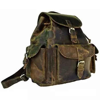 Рюкзак для ноутбука Satchel из натуральной кожи буйвола Рюкзак Сумка-мессенджер 16 X 8 X 7 in коричневый