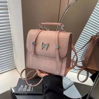 Рюкзак для отдыха и путешествий Design Sense, нишевый рюкзак для женщин летом 2024 года, модная и простая маленькая квадратная сумка, тренд сумочек