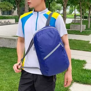 Рюкзак для отдыха на природе, большой емкости, складной, светоотражающий, ультралегкий, унисекс, сетчатые лямки, рюкзак темно-синий