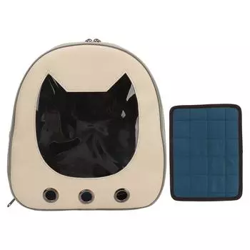 Рюкзак для переноски домашних животных, дышащий, большой емкости, из искусственной кожи, портативная дорожная сумка для кошек и маленьких собак