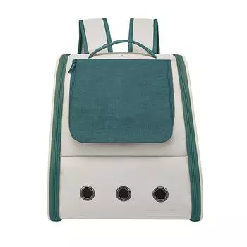 Рюкзак для переноски кошек, дышащий, с большим окном, переносная сумка для путешествий с ручкой для щенков зелёный