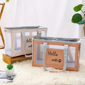 Рюкзак для переноски кошек, складная сумка для кошек, сумка через плечо, переносная дышащая дорожная сумка для кошек, сумка на молнии для домашних животных светло-розовый