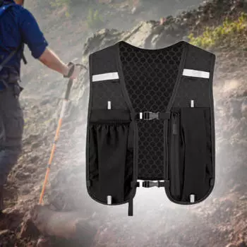 Рюкзак для питья для бегунов, регулируемый жилет для активного отдыха чёрный