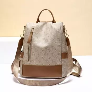 Рюкзак для поездок на работу с защитой от кражи, женский ретро-рюкзак, многофункциональная сумка через плечо большой емкости коричневый