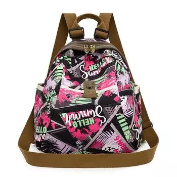 Рюкзак для поездок на работу Женский контрастный рюкзак с принтом Дорожный рюкзак розовый